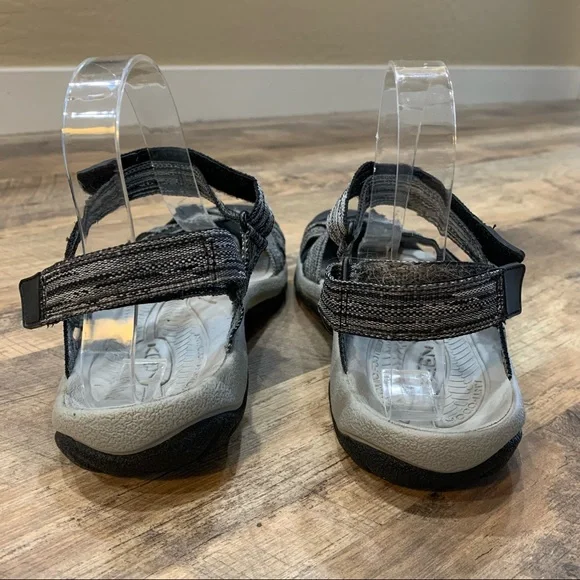 Keen Black and White Sandals with Protective Toe Bumper - Picture 5 of 11